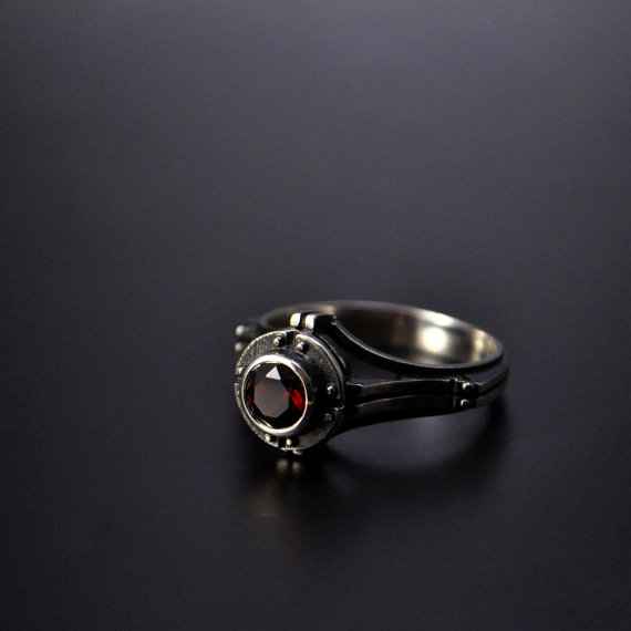 زفاف - Silver Steampunk Ring "Adsuavus"