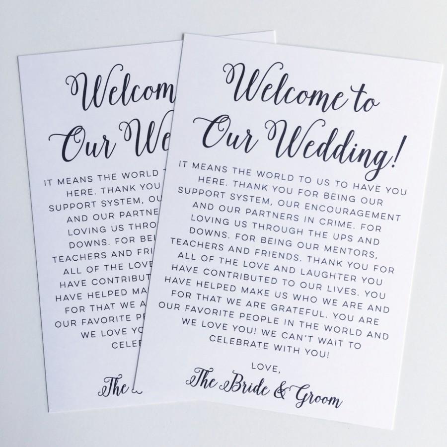 Hochzeit - Printable Wedding Welcome Letter, Instant Download, Destination Wedding, Welcome Bag Card, Thank You Letter, Welcome Bag Idea, DIY Wedding