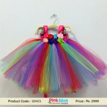 Hochzeit - Rainbow Party Tutu Dress