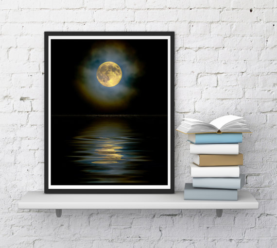 زفاف - Phase of the moon print, Moon digital, Moon light, Full moon, Photography art, Sea moonlight, Wall decor, Moon art, InstantDownloadArt1
