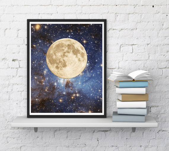 زفاف - Phase of the moon print, Moon digital, Moon light, Full moon, Space print, Stars print, Space wall art, Moon art, InstantDownloadArt1