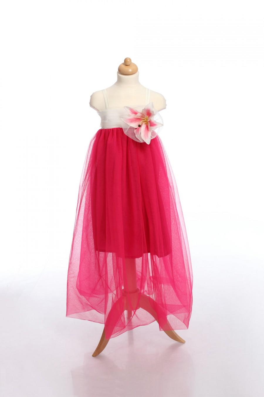 Mariage - Fuchsia Kid Dress, Flower Girl Dress, Tulle Toddler Dress, Girl Dress, Girl Gown, Birthday Dress, Fairy dress