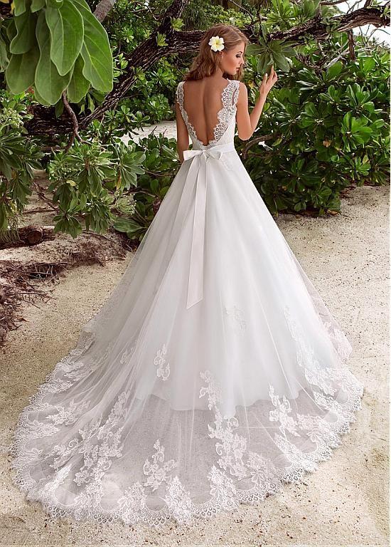 Wedding - Buy Discount Alluring Lace & Tulle Jewel Neckline A-line Wedding Dresses With Lace Appliques At Dressilyme.com