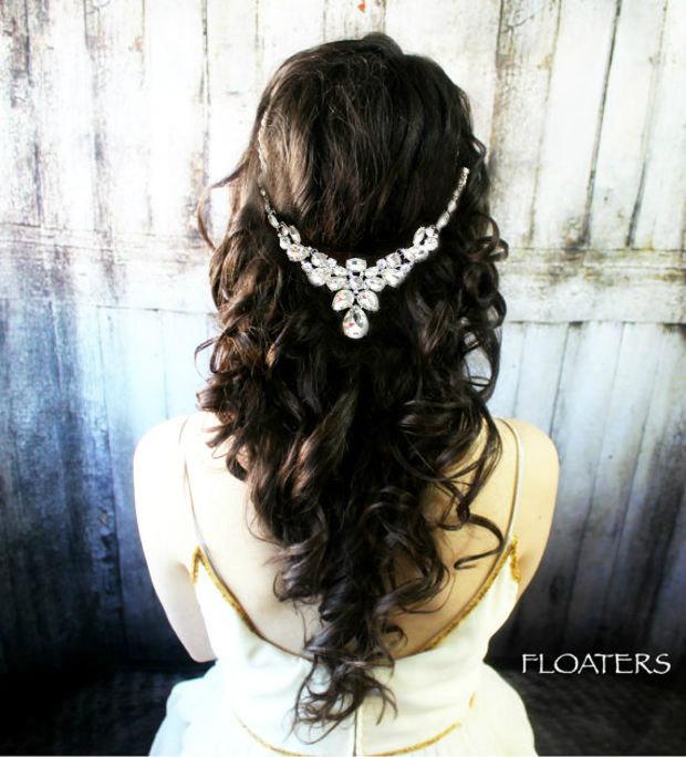 Wedding - Bridal Headband, Bridal Headpiece, Bridal Hair Jewelry, Crystal Hair Accessory, Crystal Headband
