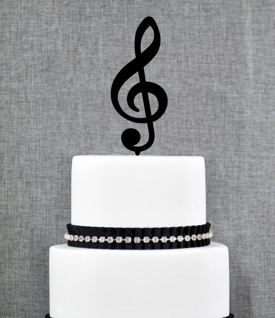 Wedding - Music Note Wedding Cake Topper, Music Cake Topper, Music Wedding Theme, Custom Colors- (S190)