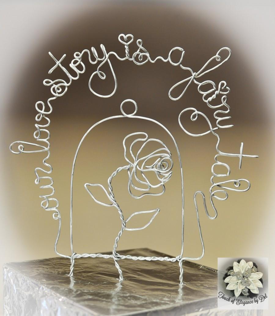 Свадьба - Fairy-tale Inspired Wedding Cake Topper - Beauty Rose Cake Topper - Bell - Rose Love Cake Topper - Belle's Dream - Unique Handmade Design