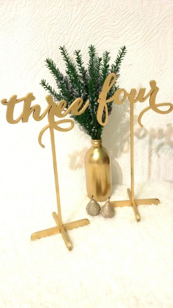 Mariage - SALE 10 Freestanding Table numbers. Numbers for tables. Numbers. Gold numbers. Wedding table numbers.