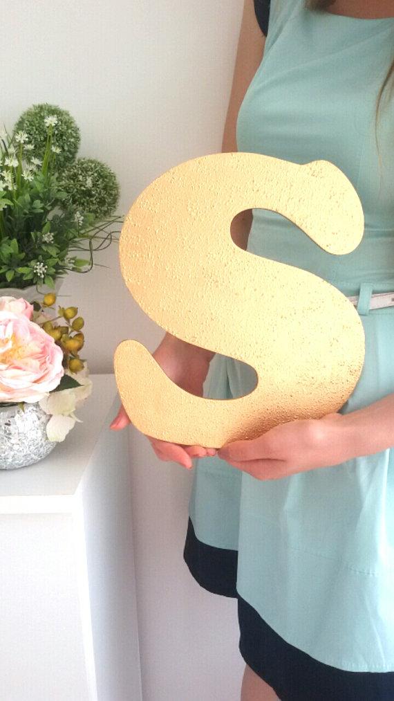 Mariage - Gold letter, Family Gift, Wooden Letter, Mother gift.