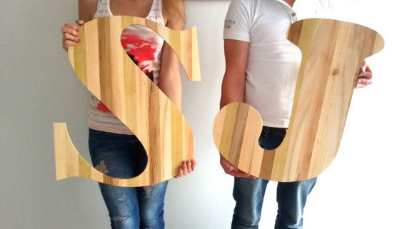 Wedding - Wood letter. Family Gift, Wooden Letter, Home decor. Wedding decor. Guest book.