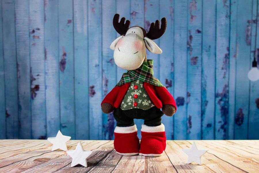 Wedding - Elk Johan. Elk tildа. Textile toy. Interior doll. Deer  toy . Cute doll. Christmas gift. Rag toy. Soft toy. Christmas deer