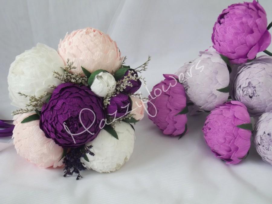 Hochzeit - Bridal bouquet,wedding bouquet,paper flower bouquet,peonies pink,bridal flower,bouquet wedding.