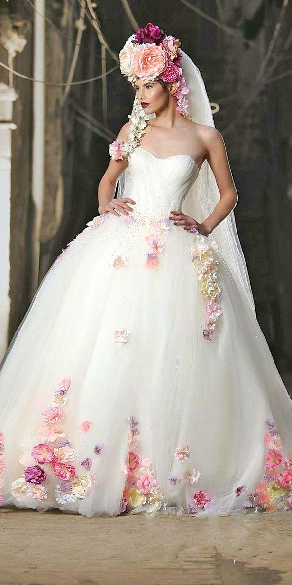 زفاف - 24 Gorgeous Floral Applique Wedding Dresses - Trend For 2016