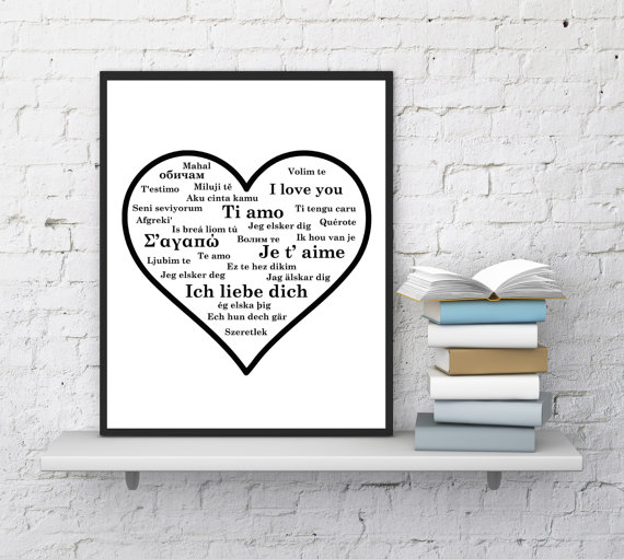 Свадьба - I love you print, World languages i love you, Black print,Modern wall decor, Typography art, Printable art, Fine art, InstantDownloadArt1