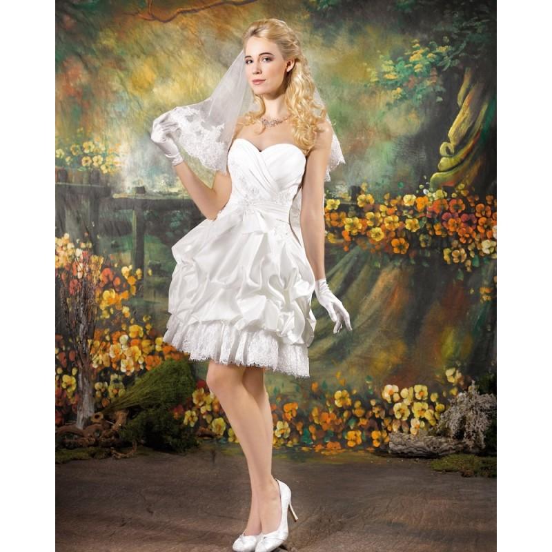 زفاف - Nectarean Ball Gown Sweetheart Lace Short/Mini Satin Wedding Dresses - Dressesular.com