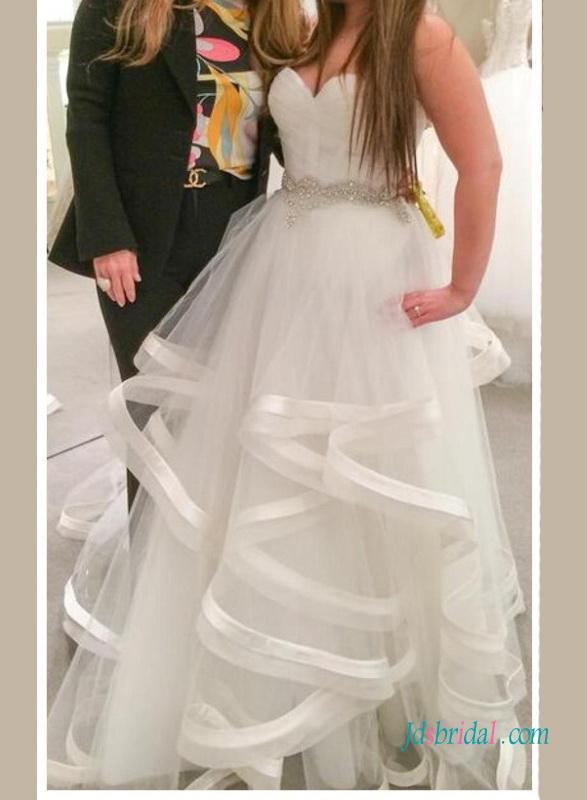 زفاف - Sexy illusion tulle tiered ball gown wedding dress