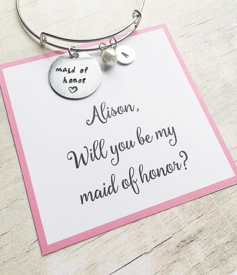 Hochzeit - Gift for Maid of Honor - Matron of Honor Gift - Maid of Honor Bracelet - Personalized Bracelet