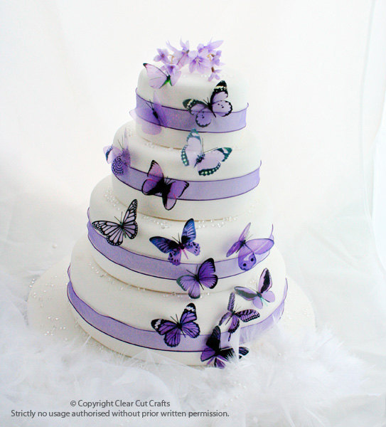زفاف - 12 x Special Mauve 3D Butterflies great for Weddings, Crafts