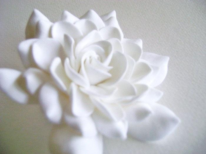 Wedding - Gardenia Hair Clips Bridal Hair Accessories Wedding Hair Flower Handmade Clay Gardenia