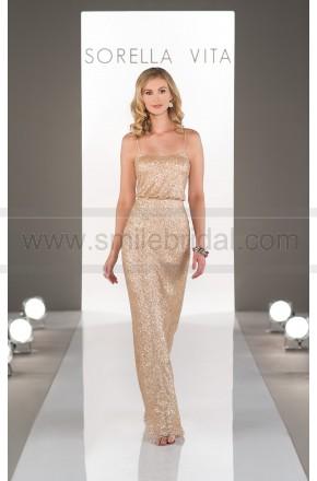 زفاف - Sorella Vita Gold Sequin Bridesmaid Dress Style 8690