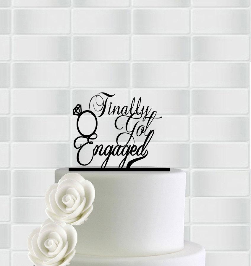 زفاف - Engagement Cake Topper,Finally Got Engaged Cake Topper,Engagement Wedding Cake Topper,Engagement Party Decorations,Engagement Wedding Topper