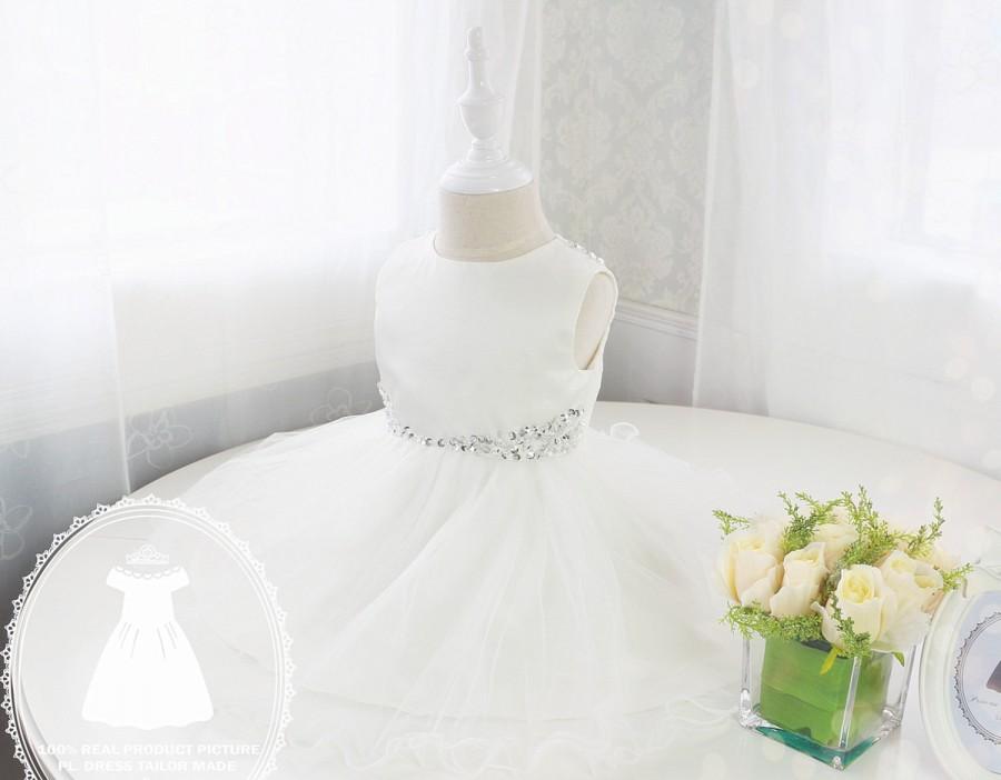 زفاف - Infant Glitz Pageant Dress with Bling Bling,Toddler Girl Dress,Flower Girl Dress Ivory,Baby Girl Dress, PD008