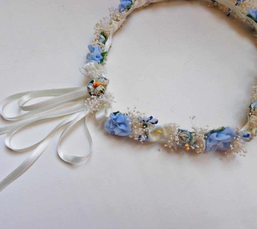 Mariage - Blue flowers crown