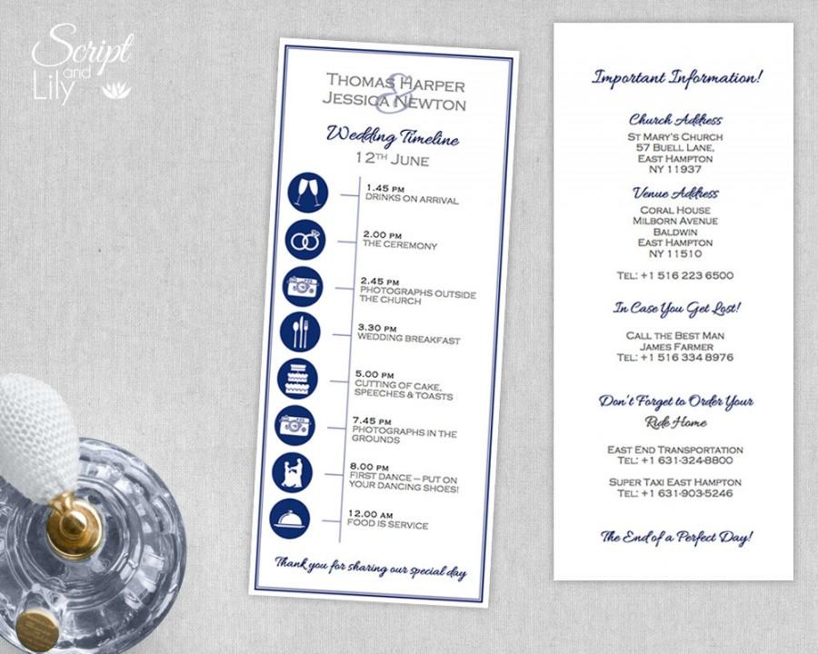 Wedding - Custom Wedding Timeline (Printable) DIY
