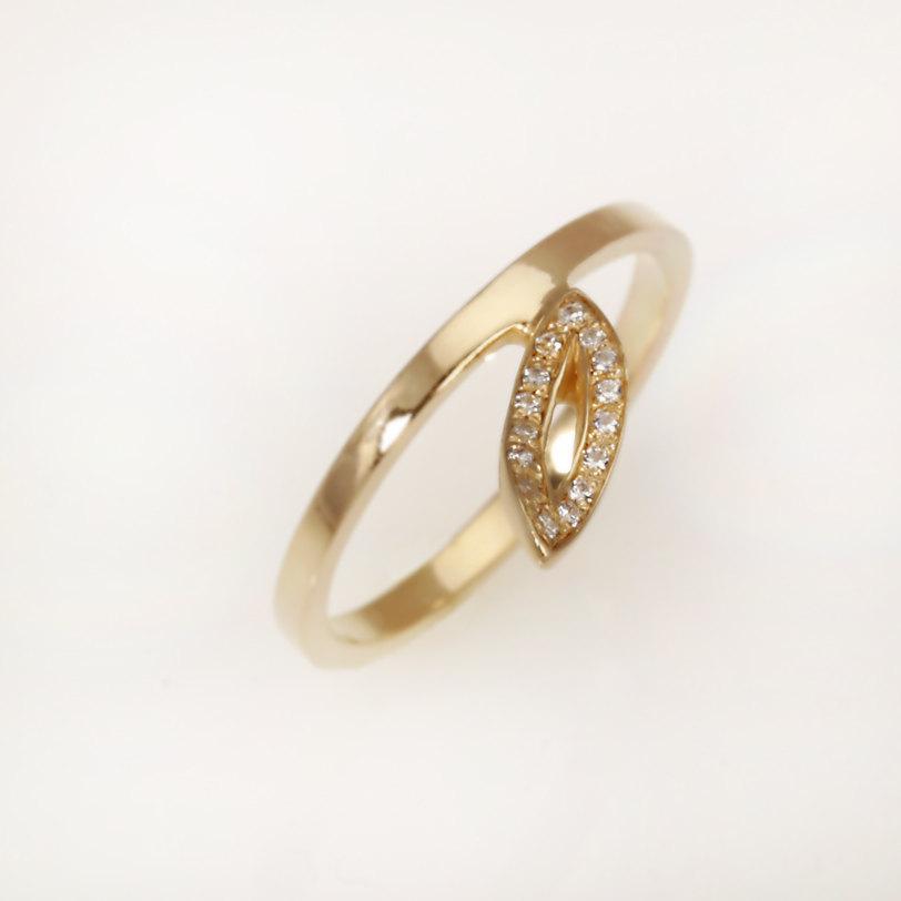 Свадьба - Unique Diamond Engagement Ring. Leaves Engagement Ring. 14K Gold Ring with Diamonds. Handmade Ring For Women. Jewelry Gift. leaf. RG-1099
