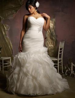 Mariage - Plus Size Mermaid Style Ruched Ruffled Trumpet Wedding Dress :: Autumn Collection
