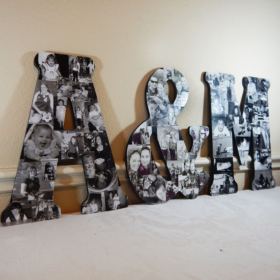 Hochzeit - Custom Photo Collage, Letter Photo Collage, Wood Letters, Personal Collage, Photo Collage, Personal Photo Collage, Customized Photo Letters