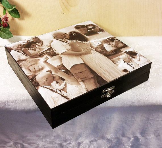 Wedding - Custom Photo Collage, Photo Collage Box, Personal Collage Keepsake Box, Photo Collage, Personal Photos, Customized Photo Box, Photo Box