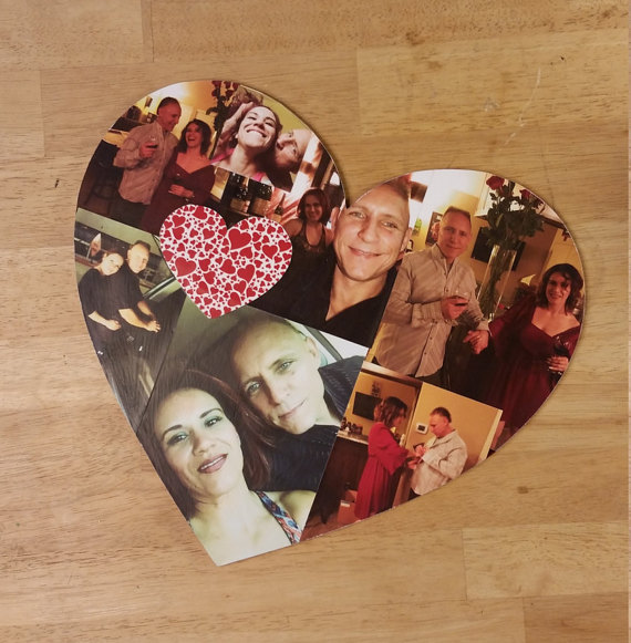 Mariage - Custom Photo Collage, Heart Shape Photo Collage, Wood Letters, Personal Collage, Photo Collage, Personal Photo Collage, Custom Photo Letters