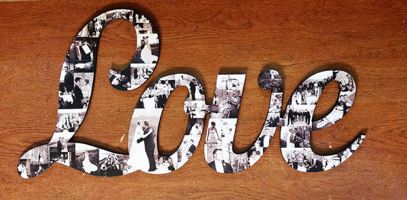 Свадьба - Custom Photo Collage, Letter Photo Collage, Wood Letters, Personal Collage, Photo Collage, Personal Photo Collage, Customized Photo Letters