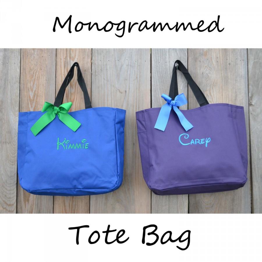 Mariage - Personalized Cheer Dance Beach Bridesmaid Gift Tote Bag Monogrammed Tote, Bridesmaid Tote, Personalized Tote