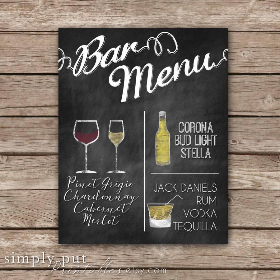 Decor Chalkboard Bar Menu Personalized 2599492 Weddbook