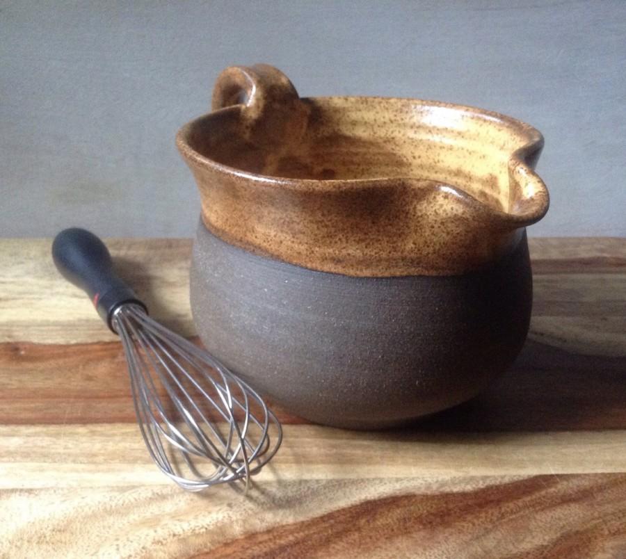 زفاف - Rustic Modern Mixing Bowl, Handmade Pottery Batter Bowl, Blue Batter Bowl, Kitchen Essentials, Handmade Ceramics for the Kitchen