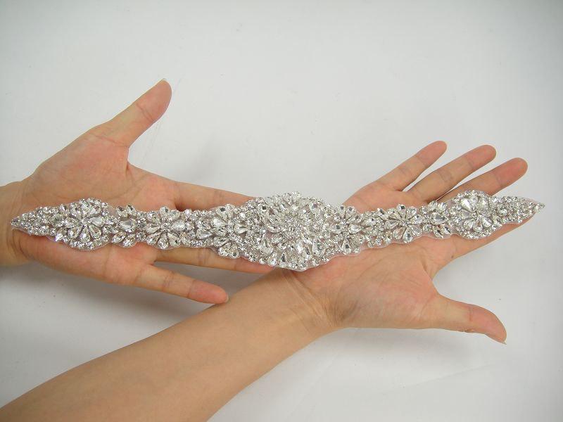 Свадьба - SALE Diamante Applique, rhinestone applique,crystal bridal applique, wedding applique, pearl beaded applique, wedding belt