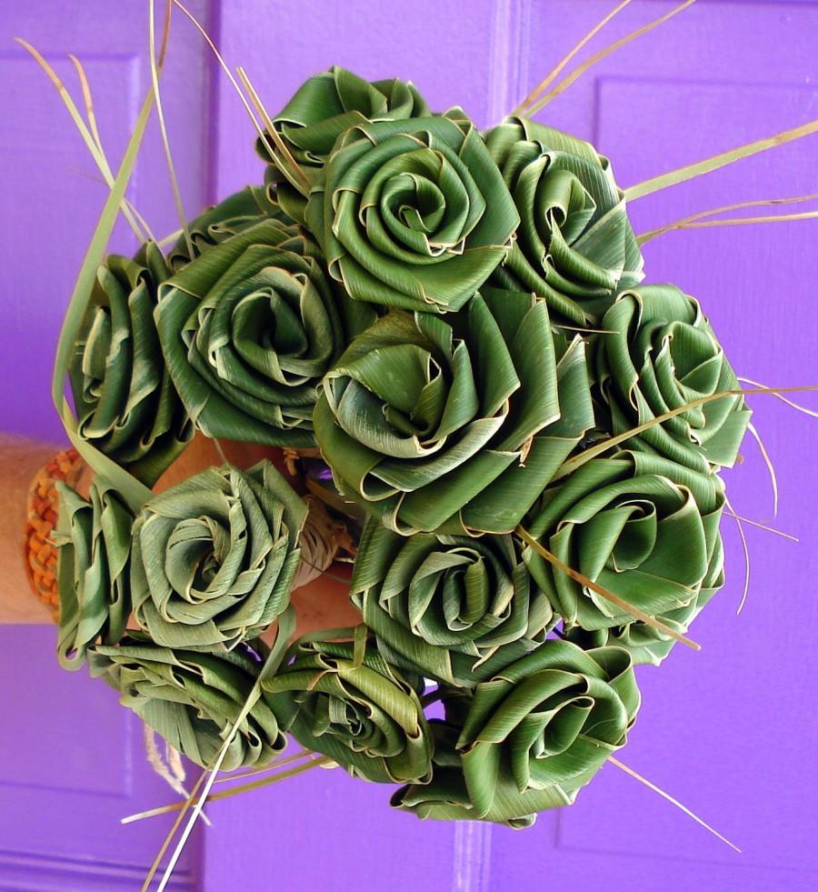 Wedding - Bouquet of True Florida Roses made from palm fronds