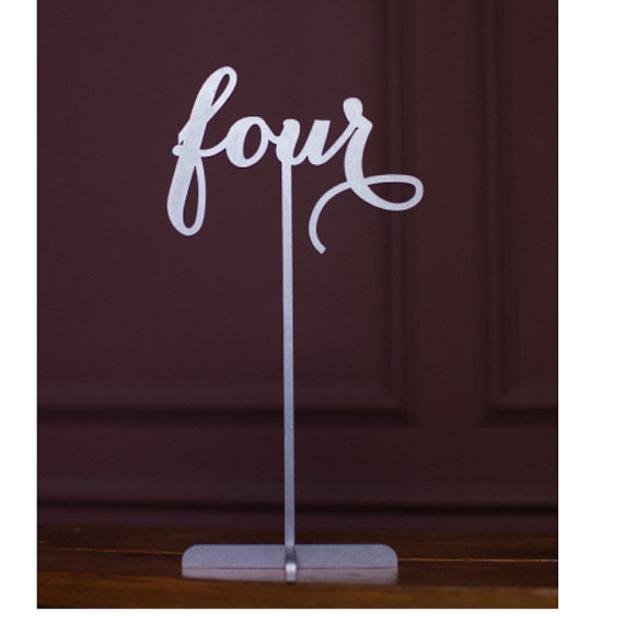 Mariage - Silver set of 4 Freestanding Table Numbers. Wedding Numbers. Table numbers. Numbers. Shipping next day!!