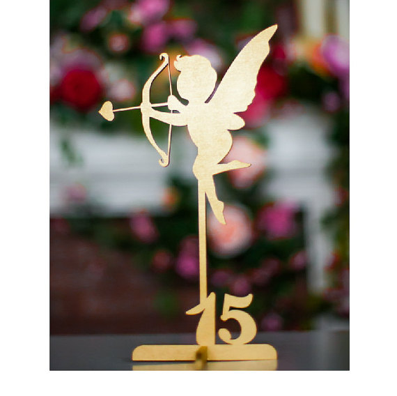 Mariage - Set of 1-4 Freestanding Gold Cupid Table Numbers. Wedding Numbers. Table numbers. Numbers.