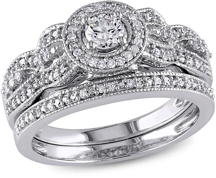 زفاف - MODERN BRIDE 1/2 CT. T.W. White Diamond 10K Gold Bridal Set