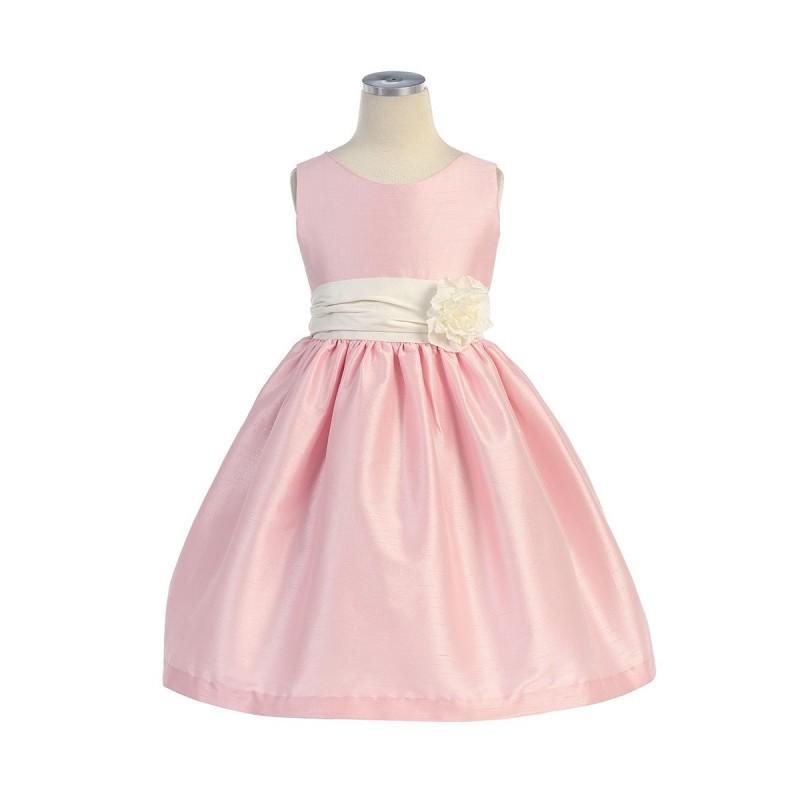 زفاف - Pink Poly Silk V-Back Dress Style: DSK395 - Charming Wedding Party Dresses