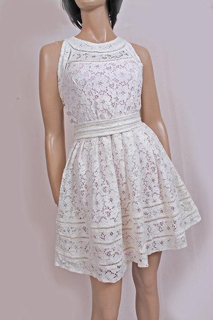 Mariage - Sleeveless  /cotton lace/  bridesmaid /cocktail /party/ romantic dress