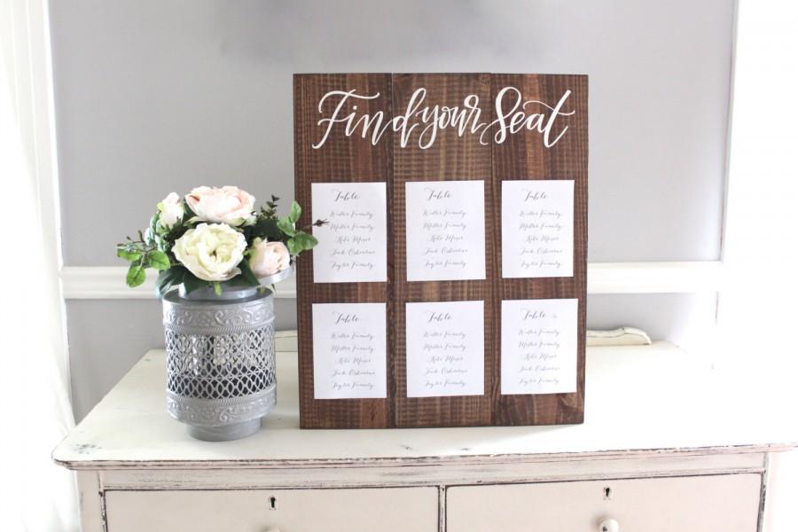Mariage - Rustic Wedding Sign, Seating Chart Sign, Find Your Seat, Rustic Wedding Decor