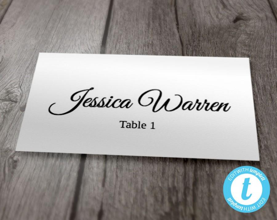 Mariage - Wedding Place Card Template Flat 