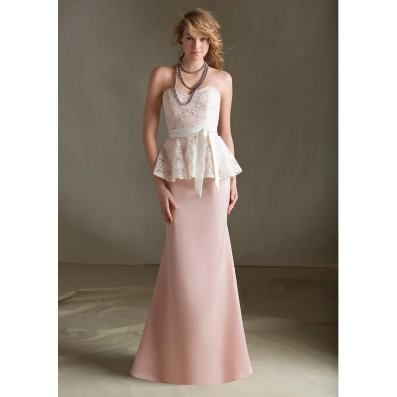 Hochzeit - Elegant A-line Sweetheart Sashes/Ribbons Floor-length Lace Satin Bridesmaid Dresses - Dressesular.com