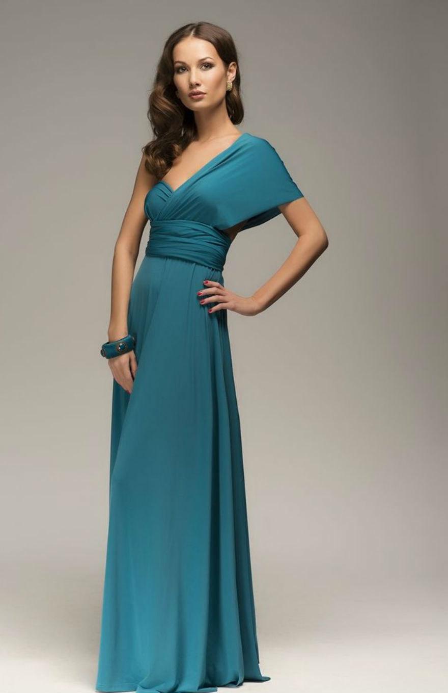 Wedding - Wedding  Dress, Infinity Dress Turquoise Blue, Floor Length Wrap Convertible Dress Bridesmaid Dress.