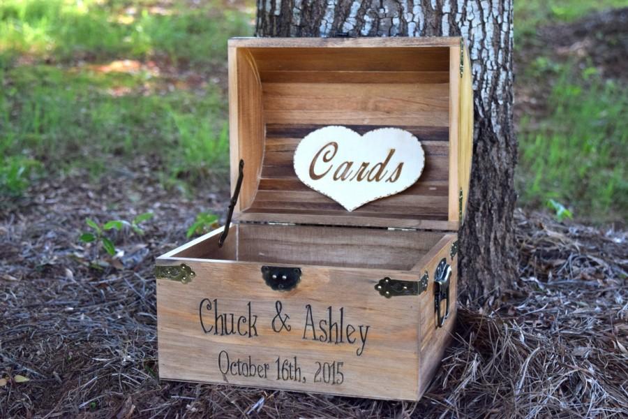 Hochzeit - Wedding Card Box - Wedding Card Holder - Rustic Wedding Decor - Personalized Card Box - Wedding Memory Box - Wedding Keepsake Box