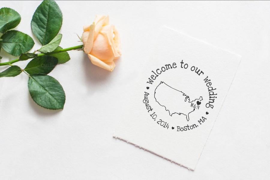 Wedding - Welcome to our wedding rubber stamp custom personalized monogramed stamps