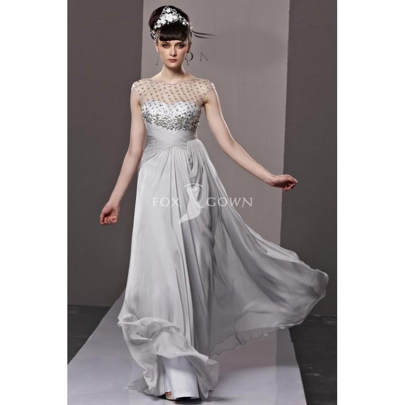 Hochzeit - A-Linie Chiffon grau schiere Sicke Abendkleid mit Sweetheart Ausschnitt - Festliche Kleider 